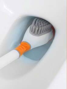 Seamless Toilet Brush Set, Silicone Bathroom Toilet Cleaning Brush With Wall Mount, Long Handle Toilet Brush Holder - White - View 5