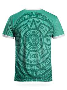Mexico Home 25/26 世界盃風格男款足球球衣 & 男款足球球衣 & 圓領舒適運動上衣 & 柔軟輕便舒適足球衫 & 適用於足球比賽、足球訓練、休閒與度假穿著 & 送禮佳品 - 寶藍色 - 查看 4