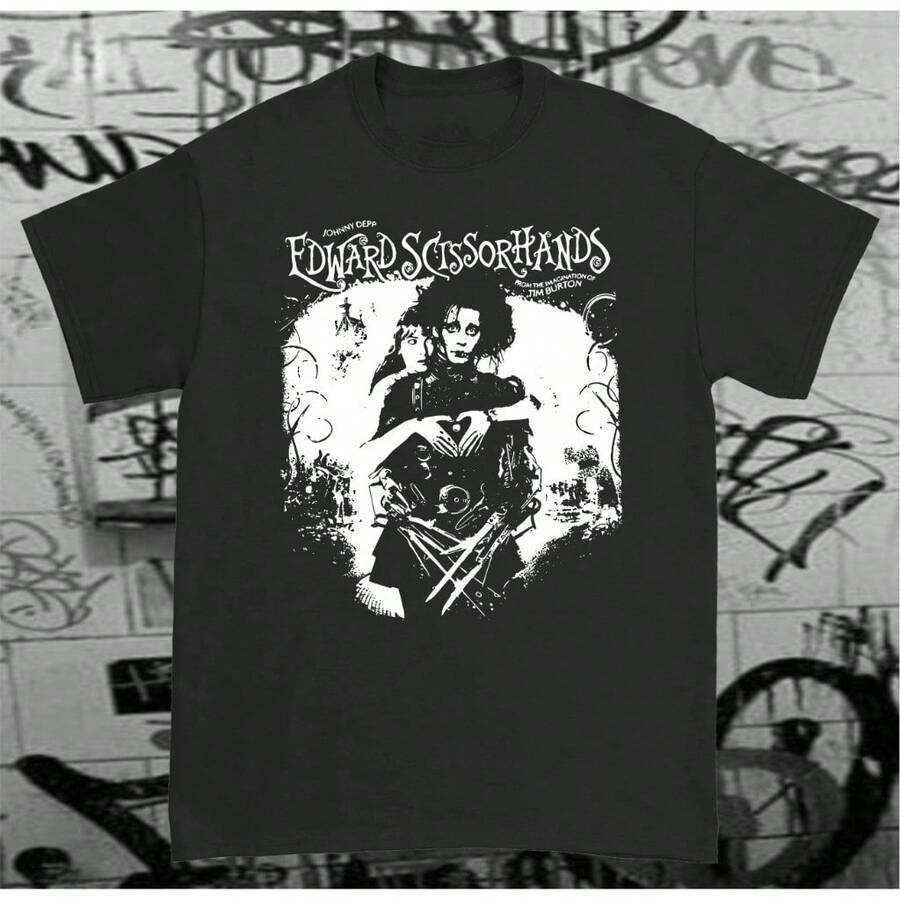 Unisex Edward Scissorhands Cotton T-Shirt - Black - View 1