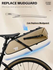 1 pieza Bolsa trasera para bicicleta de 14L de capacidad de la marca WEST BIKING, bolsa de sillín plegable antideslizante y resistente con diseño de válvula de aire, apta para bicicleta de carretera y bicicleta de montaña - Multicolor - Ver 9