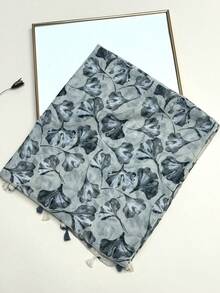 1pc Simple Printed Scarf New Women's Silk Scarf Spring/Summer Sun Protection Beach Towel Warm Neck Scarf Fashion Long Shawl Versatile Wrap - Light Rice - View 6