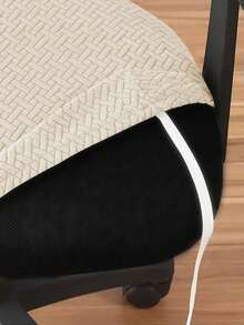 1pc Solid Color Jacquard Striped Bench Cover With Cord, High Elastic Dust-Proof Decorative Bench Slipcover, Suitable For Bedroom, Living Room, Study, Dining Room, Daily Use - Multicolor - View 3