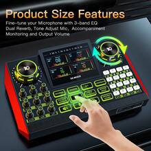 tenlamp Professional Multifunctional Live Sound Card, DJ Mixer With Voice Changer, Independent Adjustment Of High And Low Sound, A Key To Switch A Variety Of Vocal Effects, With A Variety Of Atmospheric Special Effects Sound, Cell Phone And Computer Universal, Suitable For Podcast Recording, Studio Streaming Media Production, Singing Recording, Game Voice - 黑紅 - 查看 2