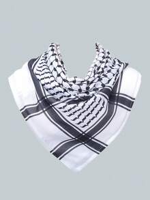 1件装女士印花字母图案头巾，沙漠手帕方巾 - 彩色 - 查看 5