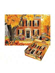 1000片星空拼图，减压迷你拼图玩具，含拼图块和绘图纸，成人艺术创作和家庭游戏的最佳礼物 - 星空 - 月光小屋 - 海豚 - 海洋世界拼图 - 高难度拼图 - 休闲减压 - 礼品 - 秋葉 - 查看 7