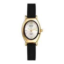 Rofusn Reloj de mujer de cuarzo analógico ovalado: Correa de PU, esfera punteada - Adecuado para todas las estaciones - Gris - Ver 2