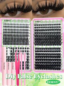 Eimny 800PCS/740PCS/416PCS Cluster Lashes Book Kit, D Curl Mixed 10-16mm, Lash Clusters Mega Volume Individual Lashes Wispy Lashes, DIY Eyelash Extension - Reusable, Lightweight And Easy To Use, Lash Clusters, Single Lashes, False Lashes - Multicolor - View 10