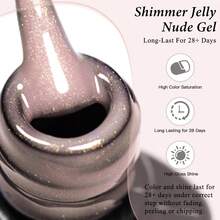 FOUR LILY 10ml 裸色高光凝胶指甲油 - 闪亮 UV/LED 可固化指甲凝胶，适用于美甲沙龙和 DIY 美甲，持久美甲油 - 杏色 - 查看 4