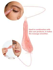 1/2/3/4/5/6件套面部美容按摩工具组合套装，女士面部提拉按摩，刮痧，眼部按摩，头部按摩多功能肌肉放松小工具 - 粉色 - 查看 9