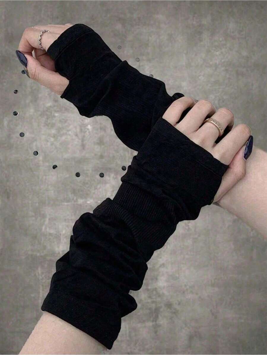 1pc Men's Casual Fingerless Gloves - Lightweight Streetwear Style, Suitable For Halloween - Multicolor - View 1