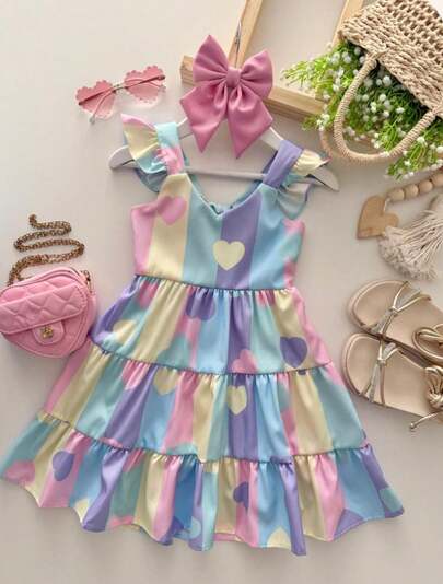 Vestido Marília Multicolorido Coração