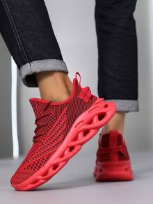 Outdoor All-Season Men's Sports Shoes, Comfortable Non-Slip Men's Casual Shoes, Lightweight Thick-Soled Men's Shoes, Couples Men's And Women's Shoes, New Design Women's Shoes, Brand Original Hiking Shoes, Arab Running Shoes, Large Size, Extra Large Size, 28-46EUR (Asymmetrical Pattern) - Red - View 6