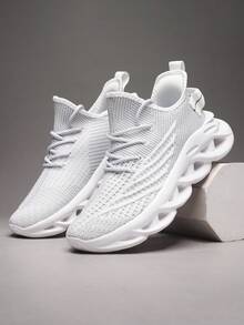 Outdoor All-Season Men's Sports Shoes, Comfortable Non-Slip Men's Casual Shoes, Lightweight Thick-Soled Men's Shoes, Couples Men's And Women's Shoes, New Design Women's Shoes, Brand Original Hiking Shoes, Arab Running Shoes, Large Size, Extra Large Size, 28-46EUR (Asymmetrical Pattern) - White - View 2