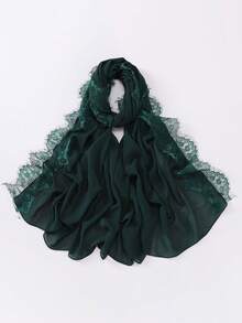 1pc Soft & Breathable Lace Hijab Scarf, Comfortable Viscose Material, Suitable For Muslim Women Everyday Wear - Lace Headscarf - View 15