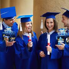 毕业现金惊喜礼盒，透明袋礼品套装，内含50个小袋，适合儿童和成人，是给亲朋好友赠送现金礼物的趣味方式。 - 藍色 - 查看 5