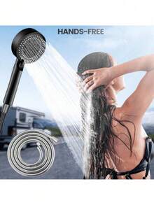1pc 5-Mode Multi-Function High Pressure Shower Head, With One-Click Shut-Off Shower Head, Bathroom Accessory, Wall-Mounted Shower Head, Single Head - Square - View 9