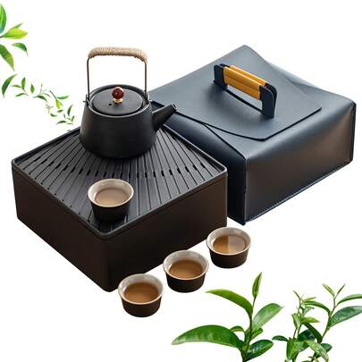 Japanese Tea Set, Chinese Gongfu Tea Set, Asian Tea Set For Adults, Porcelain Tea Cups, Japanese Teapot Set, 1 Teapot (250ml/8.8oz) + 4 Tea Cups(40ml/1.4oz)