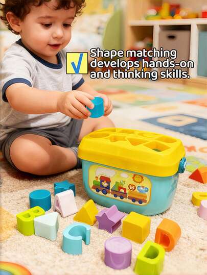 10件/套 混合形状学习积木玩具，婴幼儿学前建筑玩具，字母形状堆叠积木，蒙特梭利玩具，旅行玩具，洗澡玩具，堆叠玩具，适合数月大的婴儿，感官玩具，儿童益智玩具（部分配件随机发送）