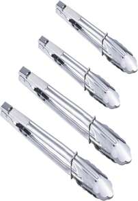 HINMAY Stainless Steel Utility Food Tongs Set Kitchen Metal Tongs For Cooking Grilling Barbecue BBQ And Serving Salad (9 12 Inch 4 Pieces) - MàuD - Xem 1