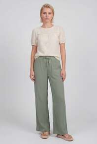 Naf Naf Khaki Flowing Trousers Pantalons Khaki Fabric - Khaki - View 1