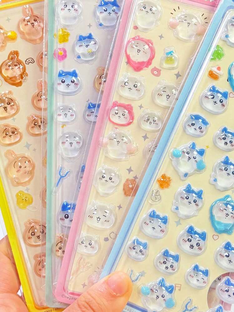 Handmade 3D Cartoon Cute Bubble Stickers, Creative Stickers Suitable For Decorating Phones And Tablets, Animated Stickers (Color May Vary Slightly) - Multicolor - View 5