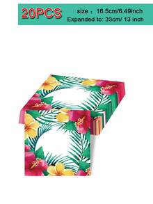10pcs Tropical Hawaiian Party Supplies - Hawaiian Party Decorations, Palm Leaves, Hibiscus Flower Disposable Paper Plates And Napkins | Suitable For BBQ And Summer Parties, Christmas, Weddings, Beach, Graduation - Multicolor - View 9