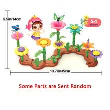 Flower Stacking Toy, Garden Building Blocks Toy, STEM Education Activity Toy For Preschool Children, Perfect Holiday Birthday Gift From Mom To Kids - 彩色 - 查看 11