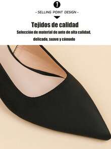 2025 Nuevos zapatos de tacón alto de moda con punta negra, tiras, talón abierto y tacón fino de ante con una sola correa con hebilla. Sandalias versátiles para ir al trabajo. Sandalias de tacón alto para mujer adecuadas para fiestas, cenas y citas para ir de compras. - Negro - Ver 6