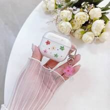 Floral Design Transparent Earphone Case, Protective Shockproof Cover Suitable Compatible With Apple Bluetooth Earphones - Clear - View 2