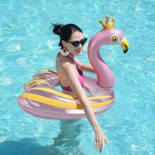 Inflatable Flamingo Swimming Ring, Baby Swim Ring Float, Water Toy For Beach Party - Multicolor - View 11