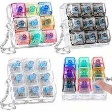 9-In-1 Keyboard Style Stress Relief Toy, Clickable Toy Keychain, Cube Button Pressure Release Gadget For Office, Home, Gift (Transparent) - Addictive Mechanical Keyboard Switch Stress Relief Toy Keychain - Transparent/Colorful, Sensory Toy For Anxiety And ADHD | Portable Stress Relief Tool For Office, School, Travel | Perfect Christmas Gift, Adult Birthday Gift - Multicolor - View 3