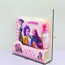 Kpop Demon Hunters tecknad anteckningsbok för stresslindring, anteckningsblock för studenter med överstrykningspennor, spiralbundet brevpapper, present till skolstarten, alla hjärtans dag, februari - Multifärgad - Visa 4