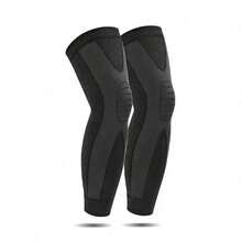 2pcs Extra Long Knee Sleeve, High Elastic Compression Knee Brace With Breathable Support Strap, Knee And Calf Support Sleeve For Men And Women, Suitable For Football, Basketball, Cycling - Multicolor - View 13