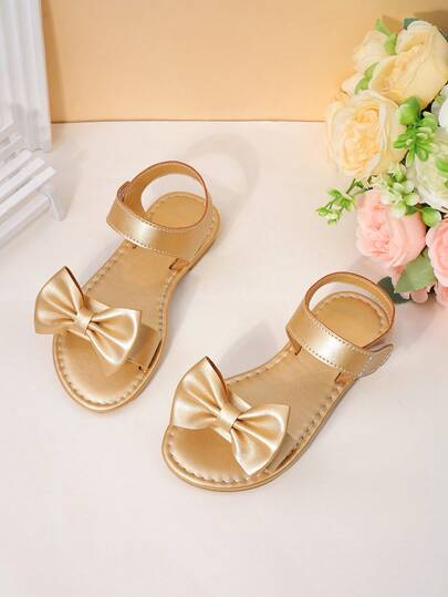 Children's Bow Decor Cute Flat Sandals