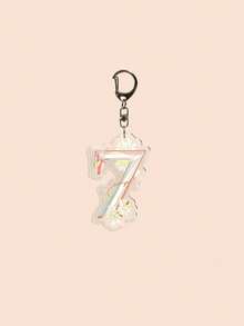 1pc Acrylic Keychain, V Layover Boy With L UV Seven A-Share, St Black Swan, K-Pop Number 7 Album Seven Bagcharm; Best Choice For Fans; Creative K-Pop Lover Campus Cartoon Christmas Gift - Multicolor - View 3
