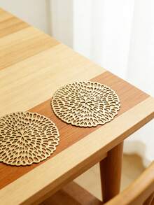 6-30 piezas Posavasos con forma de gota de agua hueca de PVC, aplicable para festivales, bodas, decoración de mesa diaria - Amarillo - Ver 4