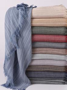 1件春夏新款穆斯林头巾，柔软透气条纹渐变莫代尔面料 - 彩色 - 查看 4