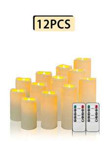 4/12/24 Flickering Flameless LED Candle With Remote Control Timer, 3D Flame Effect, Warm And Soft Light Creates A Romantic Atmosphere, Romantic Mood Lighting | Realistic Candle Design | Battery Powered Candle, Suitable For Home Decor, Weddings, Holiday Decorations - Warm Light - View 13