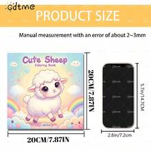 GDTME 1pc Cute Animal Coloring Book, Sheep, Cow, Fantasy, 24 Pages With Simple Lines For Easy Coloring, Comfortable And Bold, Relaxing, Suitable As Birthday Gift For Friends And Family, Personalized Gift, Fun Gift, Art Craft, Back To School Stationery, Size 7.9x7.9 Inches - Cute Animals - View 7