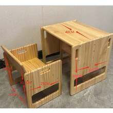 Wooden Table And Chair Set For Toddlers Age 1-3 Height Adjustable Table And Chair Set - Ginger - View 3