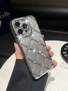 Sequins,Rhinestone 1pc Rhinestone Rhombus 6D Electroplated TPU Phone Case Compatible With IPhone 17/16/XR/XS Max/11/11 Pro/11 Pro Max/12/12 Pro/12 Pro Max/13/13 Pro/13 Pro Max/14/14 Pro/14 Pro Max/15/15 Pro/15 Plus/15 Pro Max, Protective Cover - Multicolor - View 9