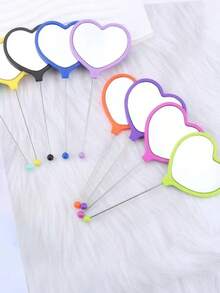 10pcs DIY Handheld Mirrors With Detachable Pearl Rods, Suitable For Jewelry Making, Teens And Adults, Bohemian Home Decor, Party Favors, Art Projects (Multiple Colors Available) - Multicolor - View 1