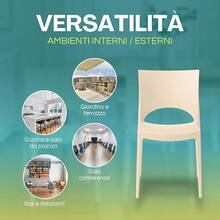 2 sedie da giardino in polipropilene, impilabili e senza braccioli - B - Visualizzare 5