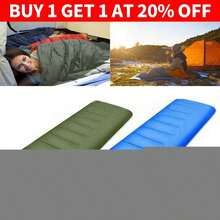 3-4 SEASON SINGLE SLEEPING BAGS CAMPING RECTANGULAR ENVELOPE ZIP UP KIDS ADULT - Army Green - View 5