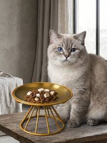 PETSIN 1 bát đựng thức ăn cho mèo, bát đựng nước bằng thép không gỉ có chân đế, thiết kế bảo vệ cổ - Nhiều màu - Xem 2