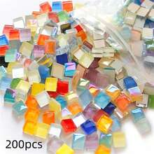 200pcs 0.39inch Square Glass Mosaic Tiles - Premium Craft Decorative Pieces For Creative Art, Painting, Handmade Jewelry, And DIY Projects - A - View 17