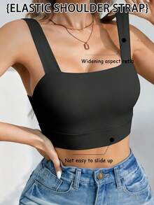 3pcs Solid Color Women Sports Bras, Lightweight Wireless, Fixed Cups, Anti-Slip Thick, Gather & Shape, Shock Absorbing Underwear; Short Seamless Minimalist Wide Strap Comfortable Outdoor Sports Fitness Shaping Camisole. - 彩色 - 查看 3