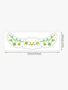 1pc Fashionable St. Patrick's Day Face Tattoo Sticker, Waterproof Sweatproof Irish Festival Party Clover Lucky Atmosphere Makeup Sticker - Multicolor - View 12