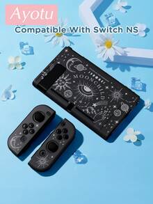 Ayotu 适用于 2/Switch NS/Switch OLED 的线条艺术日月星辰图案保护壳,新一代 TPU 软壳,通用游戏手柄保护套,Switch 手柄保护壳,Switch 游戏配件,防摔、防滑、防刮,时尚美观,适合作为秋季浪漫/返校季/情人节/圣诞节/万圣节礼物 - 彩色 - 查看 20