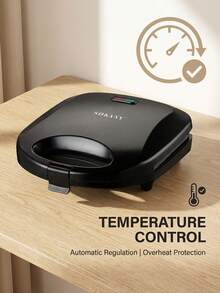 SOKANY 08112 三明治机 家用早餐机 煎吐司神器 不粘涂层煎炸机 水锁纹路设计 口感柔和 - 黑色 - 查看 11